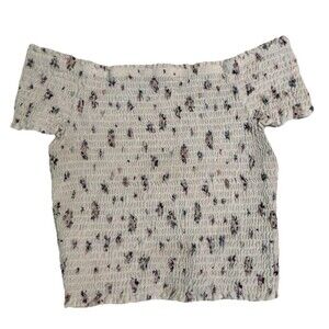 Bongo Juniors Synched Elastic White Floral crop Top Size Large tube top